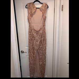 Rose Gold Long Sequin Dress